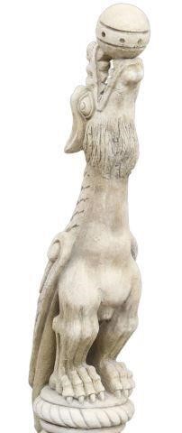 Appraisal: English limestone roof finial architectural element th c modeled as