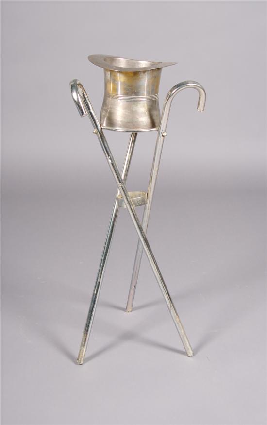 Appraisal: A Silverplate Champagne Bucket and Stand Height overall inches