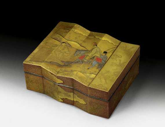 Appraisal: LACQUER BOX Japan th century L cm Fine Kinji box