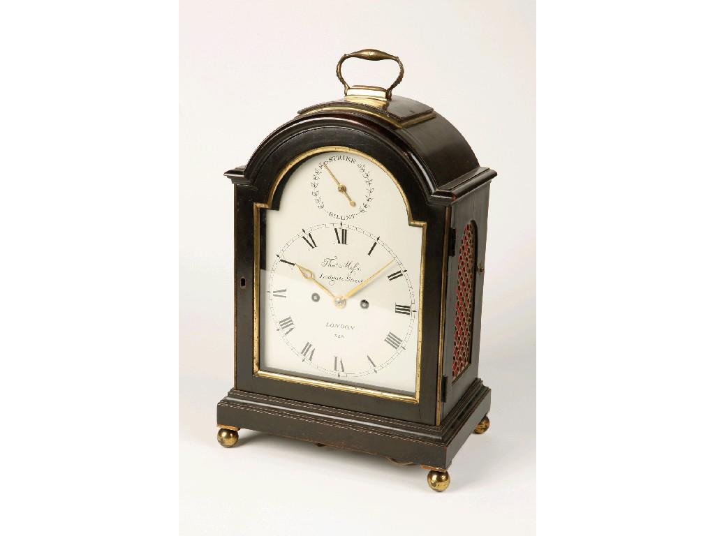 Appraisal: A GEORGE III MAHOGANY BRACKET CLOCK the enamel dial signed