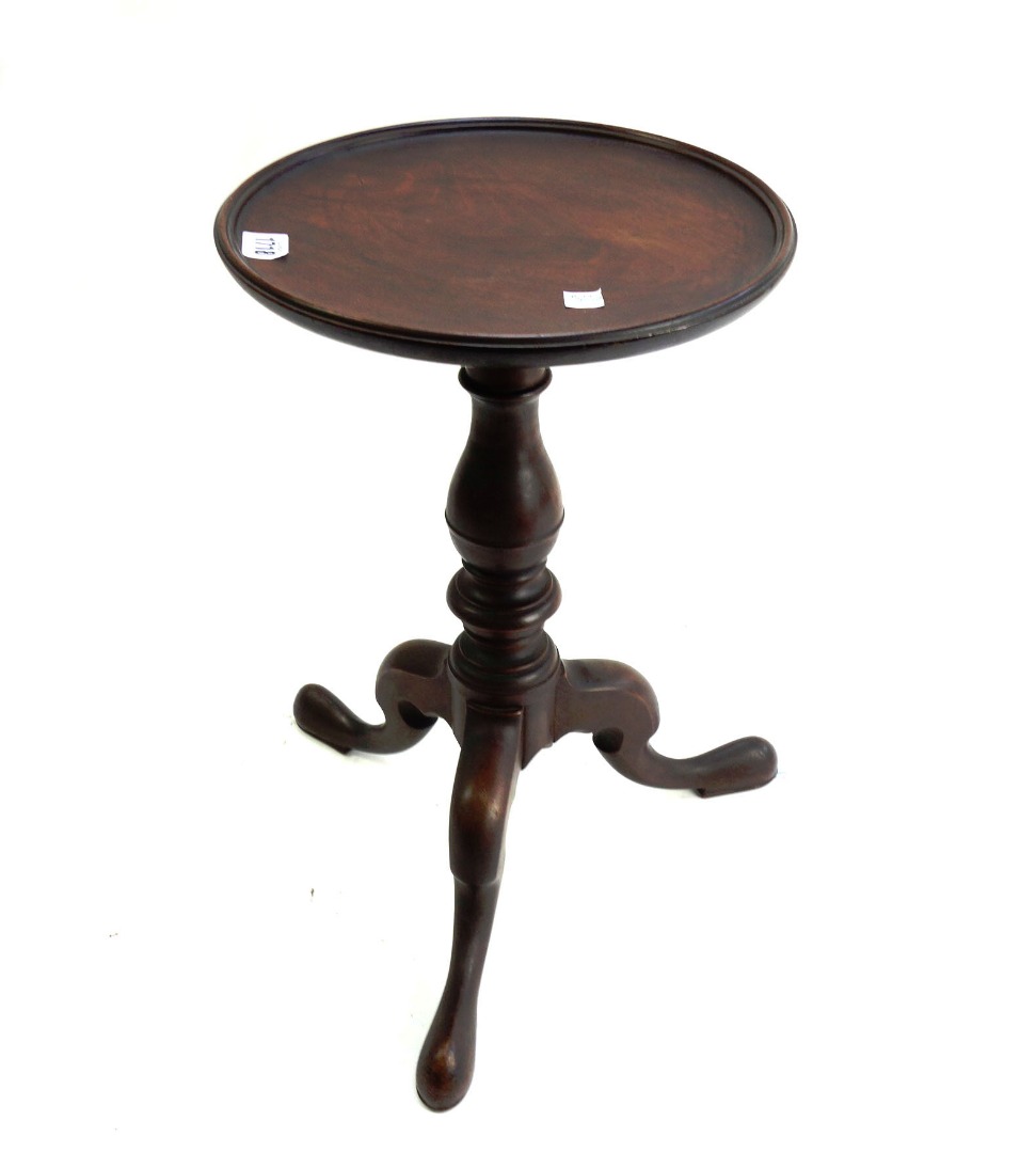 Appraisal: A th century mahogany tripod kettle stand of th century