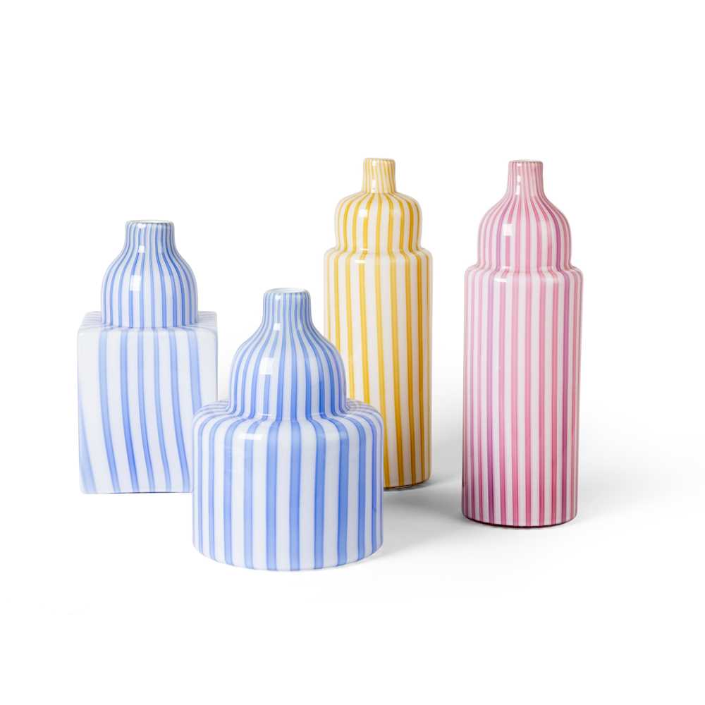 Appraisal: ALESSANDRO MENDINI ITALIAN - FOR VENINI FOUR 'BERITO' VASES -