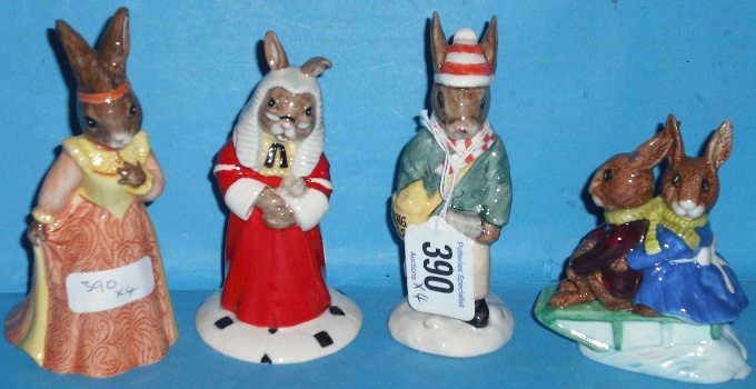 Appraisal: Royal Doulton Bunnykins Figures Judge DB Juliet DB Paperboy DB