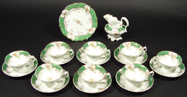 Appraisal: Victorian eight place china tea service hand coloured and transfer