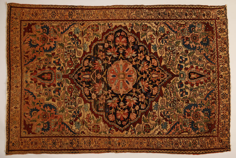 Appraisal: A Persian Malayer woolen rug mat A Persian Malayer woolen