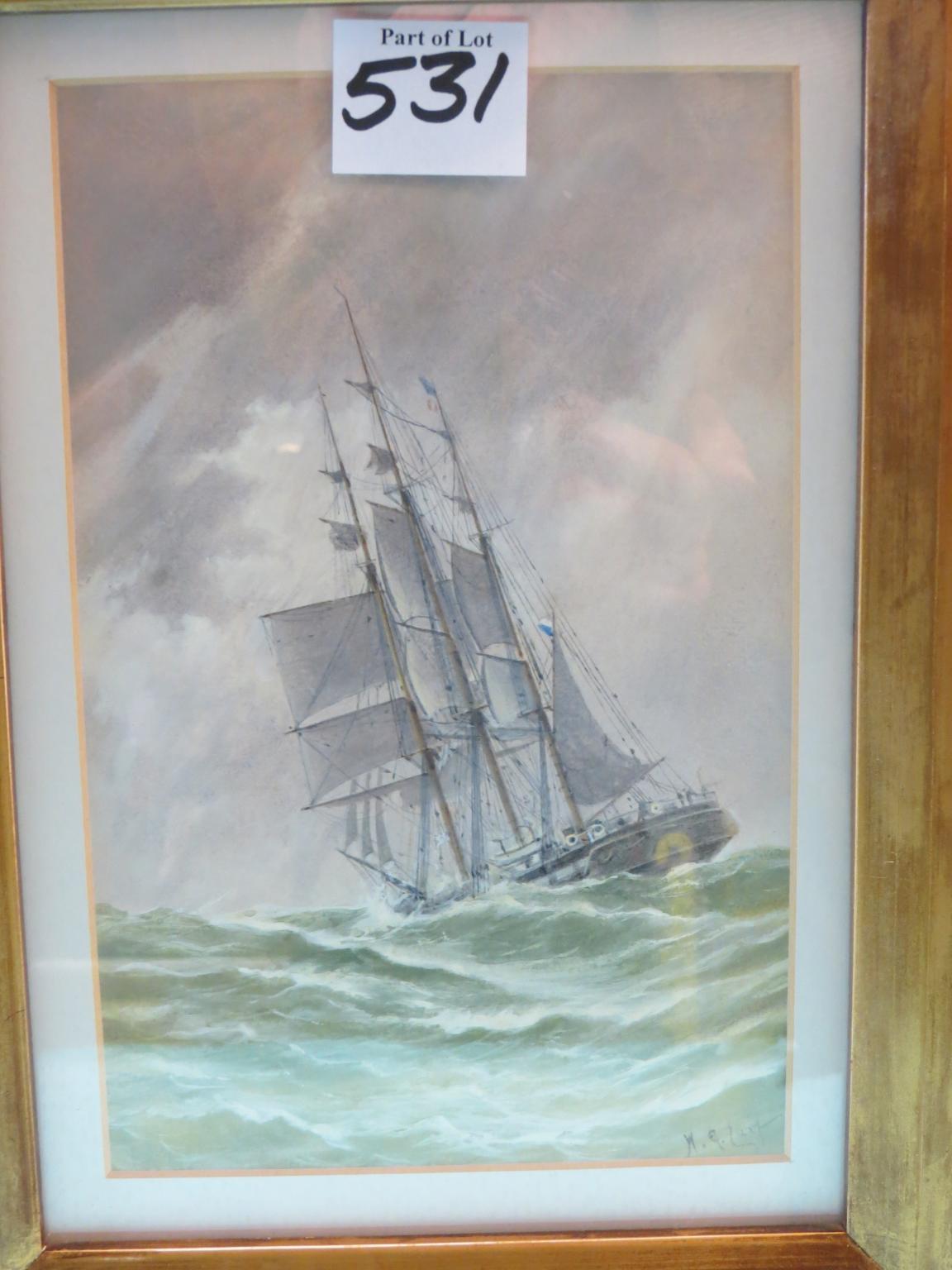 Appraisal: W G Earp - pair of watercolours tallships one labelled