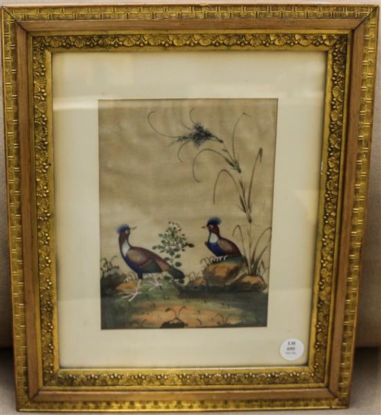 Appraisal: Sale Lot A Chinese Export Ink and Color on Pith