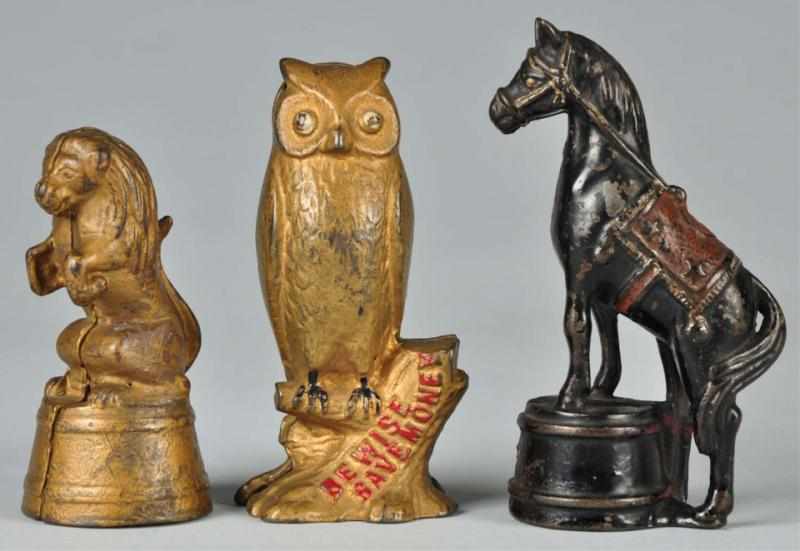 Appraisal: Lot of Cast Iron Animal Still Banks Description Includes Be