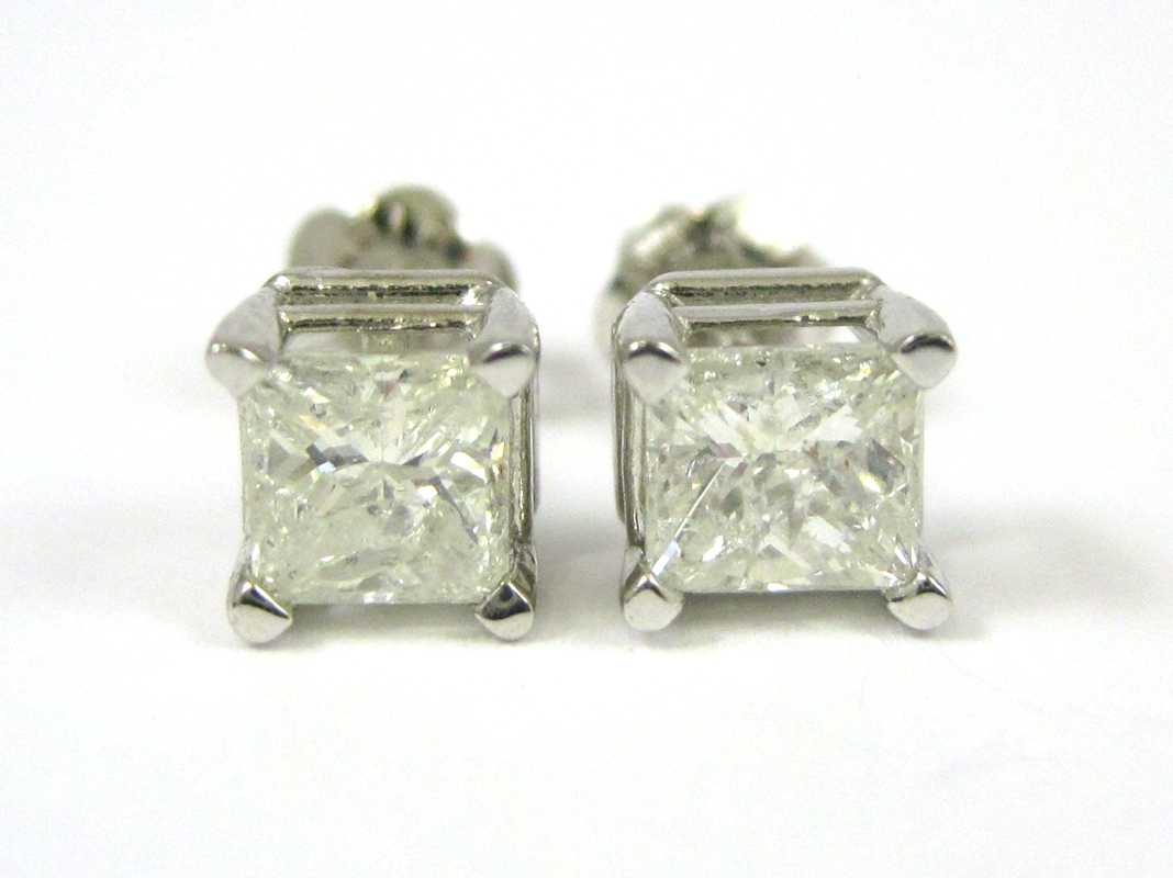 Appraisal: PAIR OF DIAMOND EAR STUDS each k white gold set