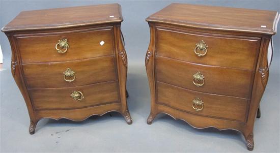 Appraisal: PAIR OF COMMODE STANDS Louis XV provincial style in walnut