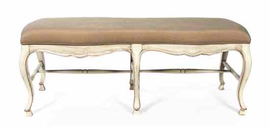 Appraisal: A Louis XV Style Upholstered Bench having a rectangular upholstered