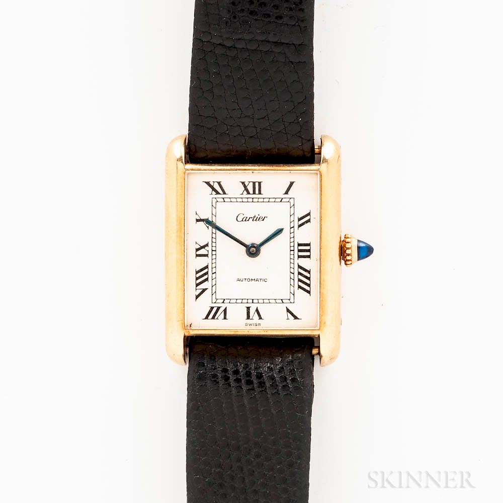 Appraisal: Cartier kt Gold Automatic Wristwatch Cartier kt Gold Automatic Wristwatch