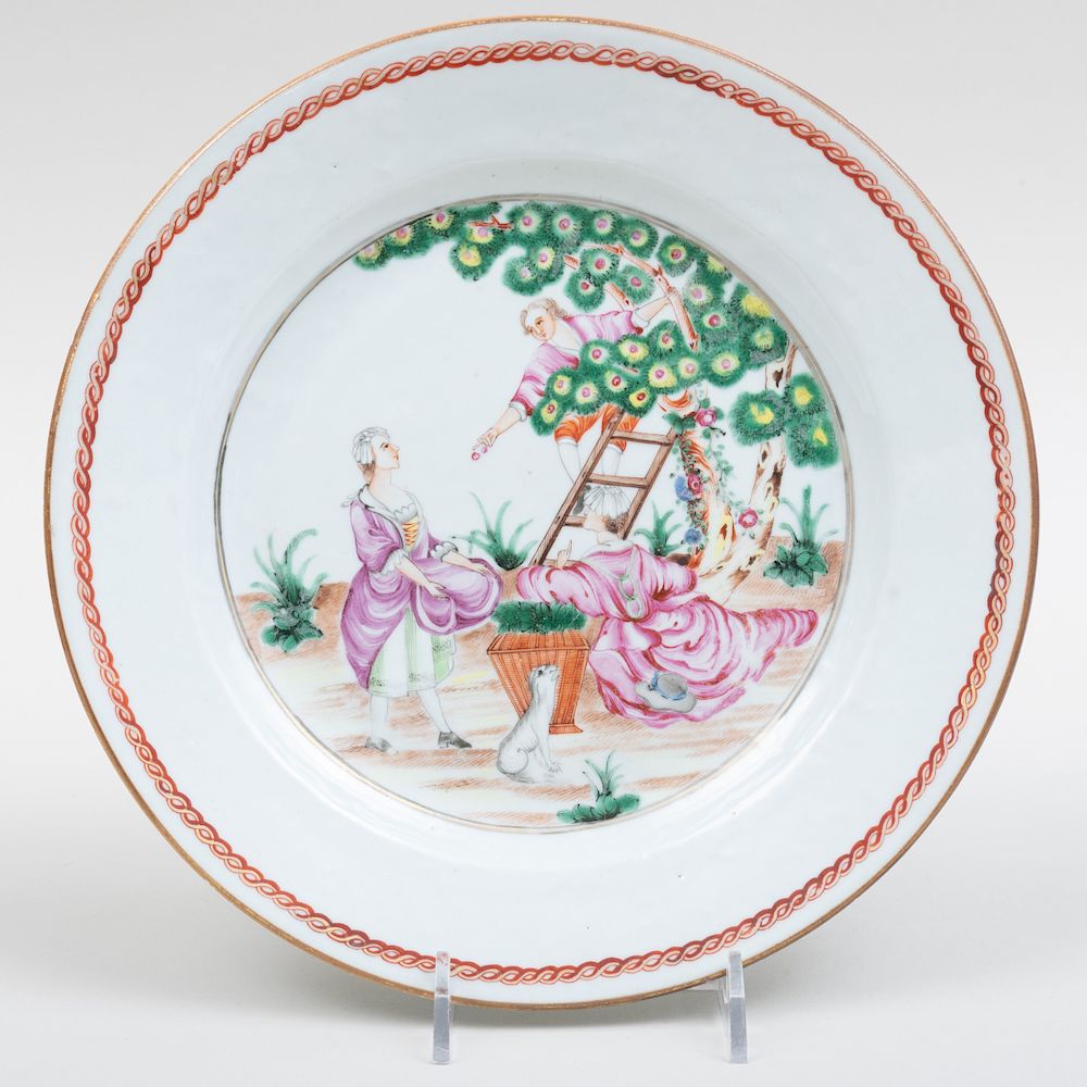 Appraisal: Chinese Export Porcelain Plate Decorated for the European Market with