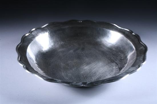 Appraisal: LARGE HAND-HAMMERED STERLING SILVER CENTER BOWL Mexican or Peruvian mid-