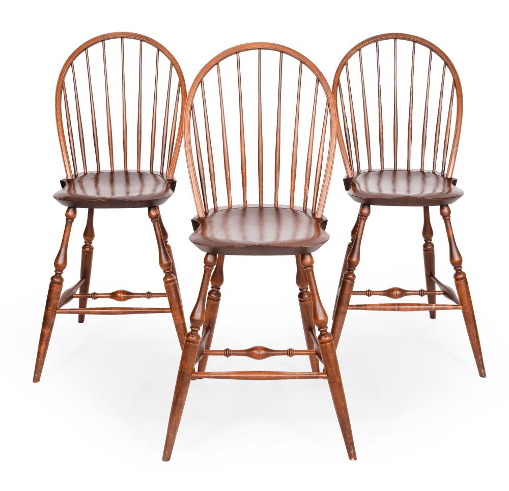 Appraisal: THREE WARREN CHAIR WORKS WINDSOR CHAIRS WARREN RHODE ISLAND TH