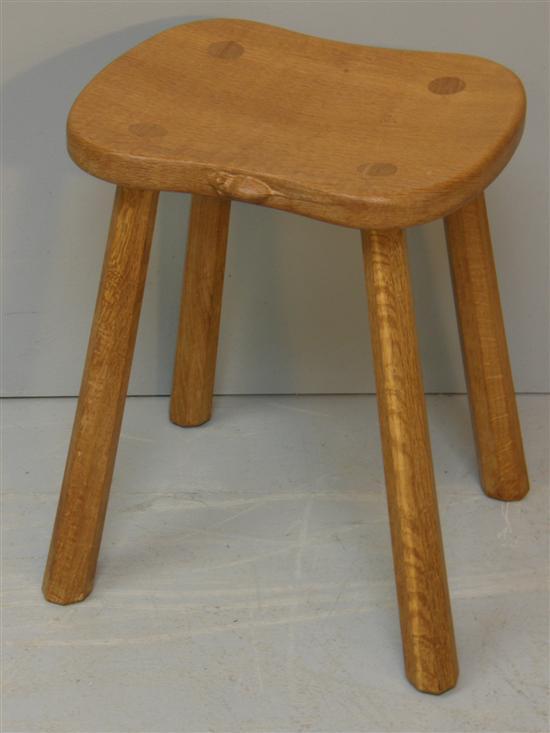 Appraisal: Milking stool by Robert Mouseman Thompson of Kilburn with shaped