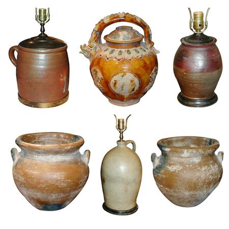 Appraisal: Group of Six Ceramic Vessels Estimate nbsp nbsp nbsp -