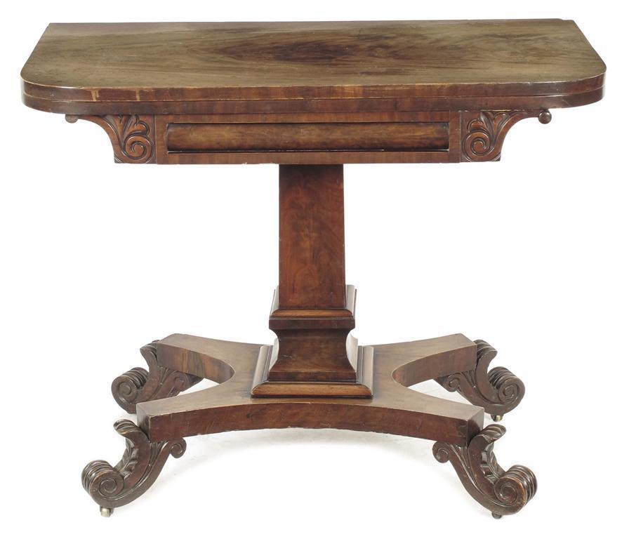 Appraisal: A William IV mahogany card table