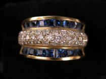 Appraisal: Impressive Ladies Diamond Sapphire Ring Impressive ladies diamond and genuine