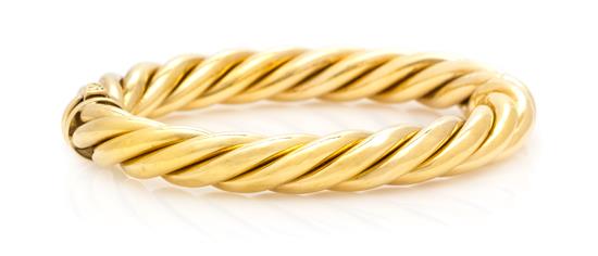 Appraisal: Sale Lot An Karat Yellow Gold Cable Classics Bangle Bracelet