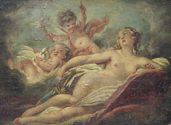 Appraisal: Follower of Francois Boucher French - Callisto oil on cradled