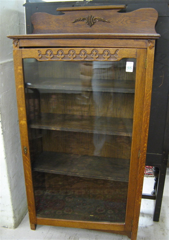 Appraisal: LATE VICTORIAN OAK CABINET BOOKCASE American late th century with