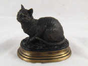 Appraisal: A bronze model of a cat incised mark MENE cm