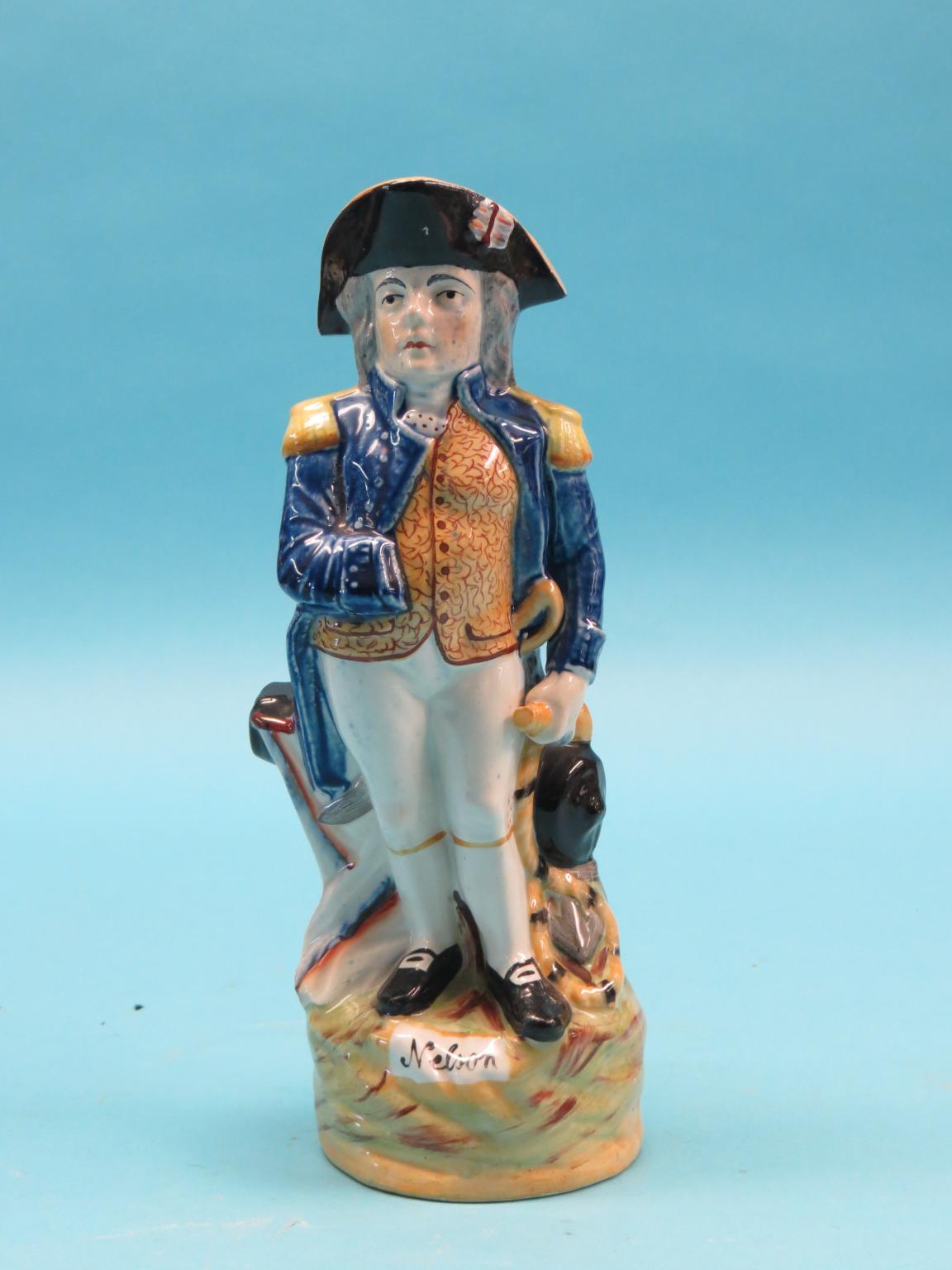 Appraisal: A Victorian Staffordshire character jug Lord Nelson enamelled detail mound