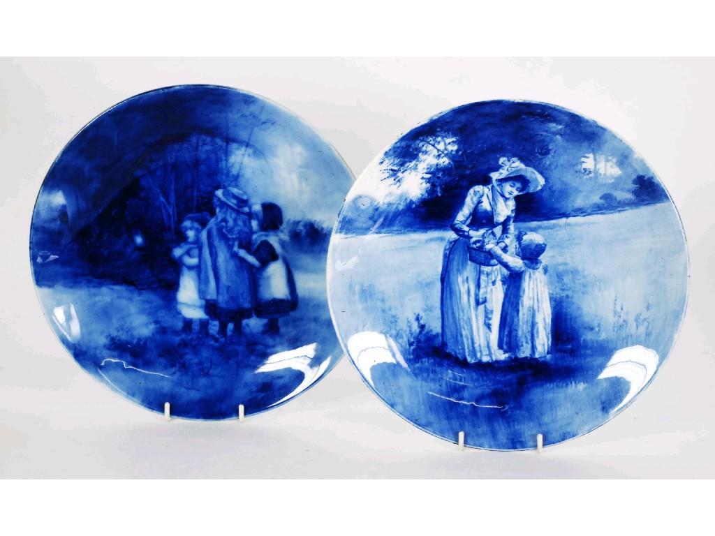 Appraisal: PAIR OF ROYAL DOULTON 'BLUE CHILD' CHINA RACK PLATES slightly