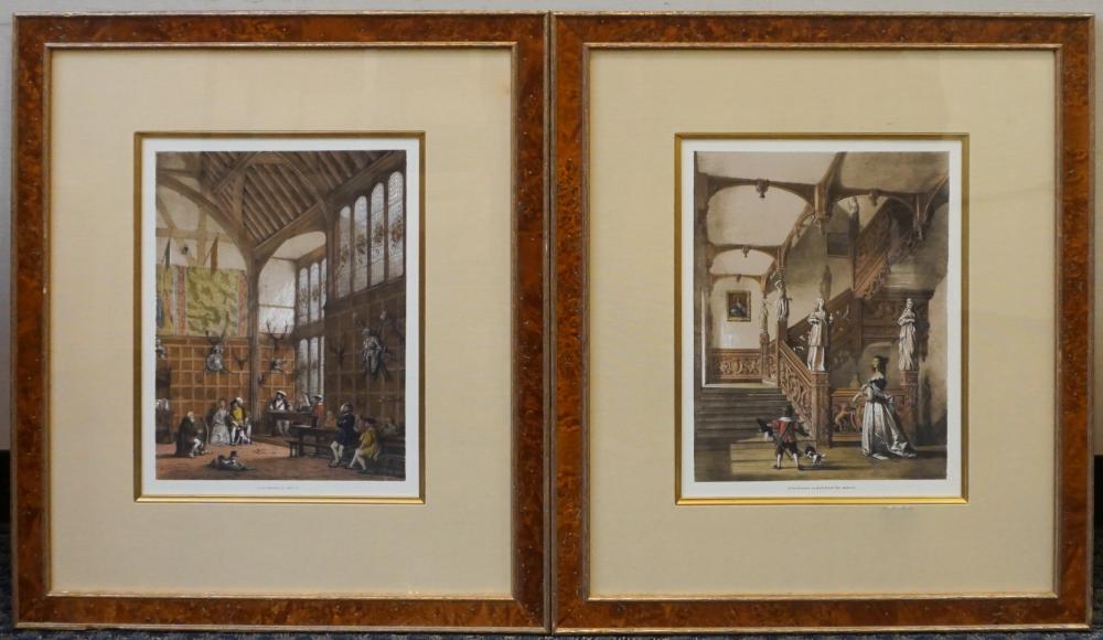 Appraisal: Hall Ockwells Berks and Staircase Aldermaston Berks Pair of Giclee