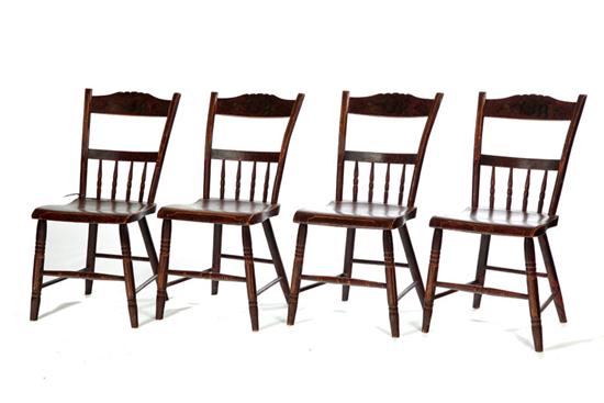 Appraisal: SET OF FOUR DECORATED SIDE CHAIRS American - mixed woods