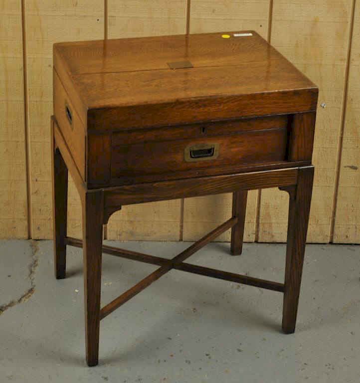 Appraisal: English Oak Silver Chest On Stand with fitted felt lined