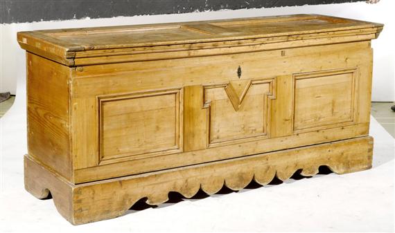 Appraisal: A CHEST Baroque Alpine th c Softwood x x cm