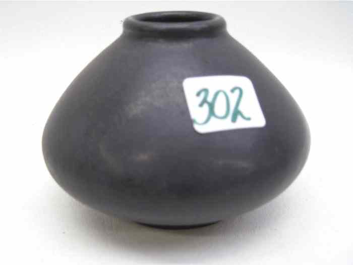 Appraisal: VAN BRIGGLE ART POTTERY VASE c squat form having matte