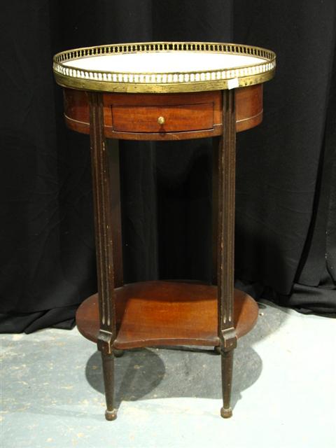 Appraisal: LOUIS XVI STYLE MAHOGANY TABLE EN CHIFFONIERE th century the