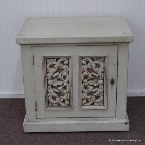 Appraisal: Vintage Shabby Chic End Table Night Stand Estate storage barn