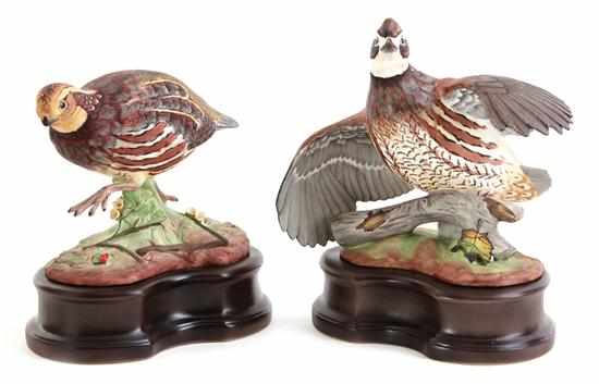 Appraisal: Pair Boehm Bob White Quails marked on underside on porcelain