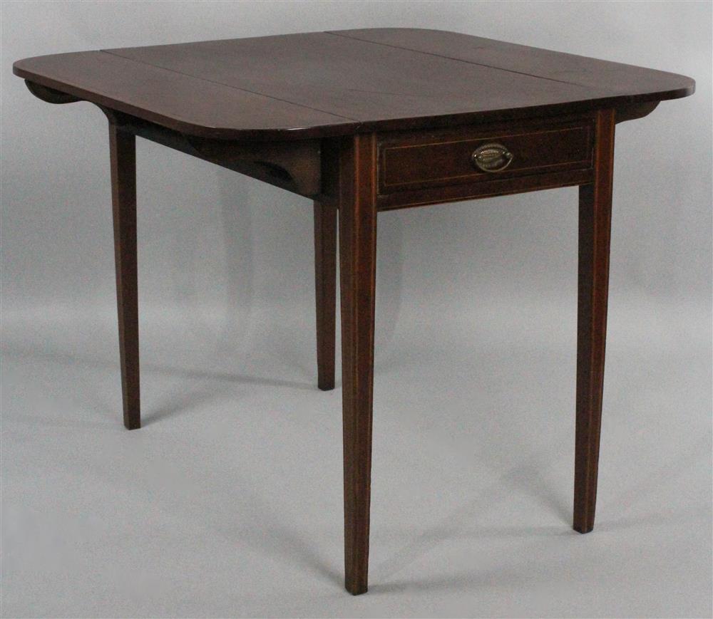 Appraisal: AMERICAN FEDERAL INLAID MAHOGANY PEMBROKE TABLE having a rectangular form