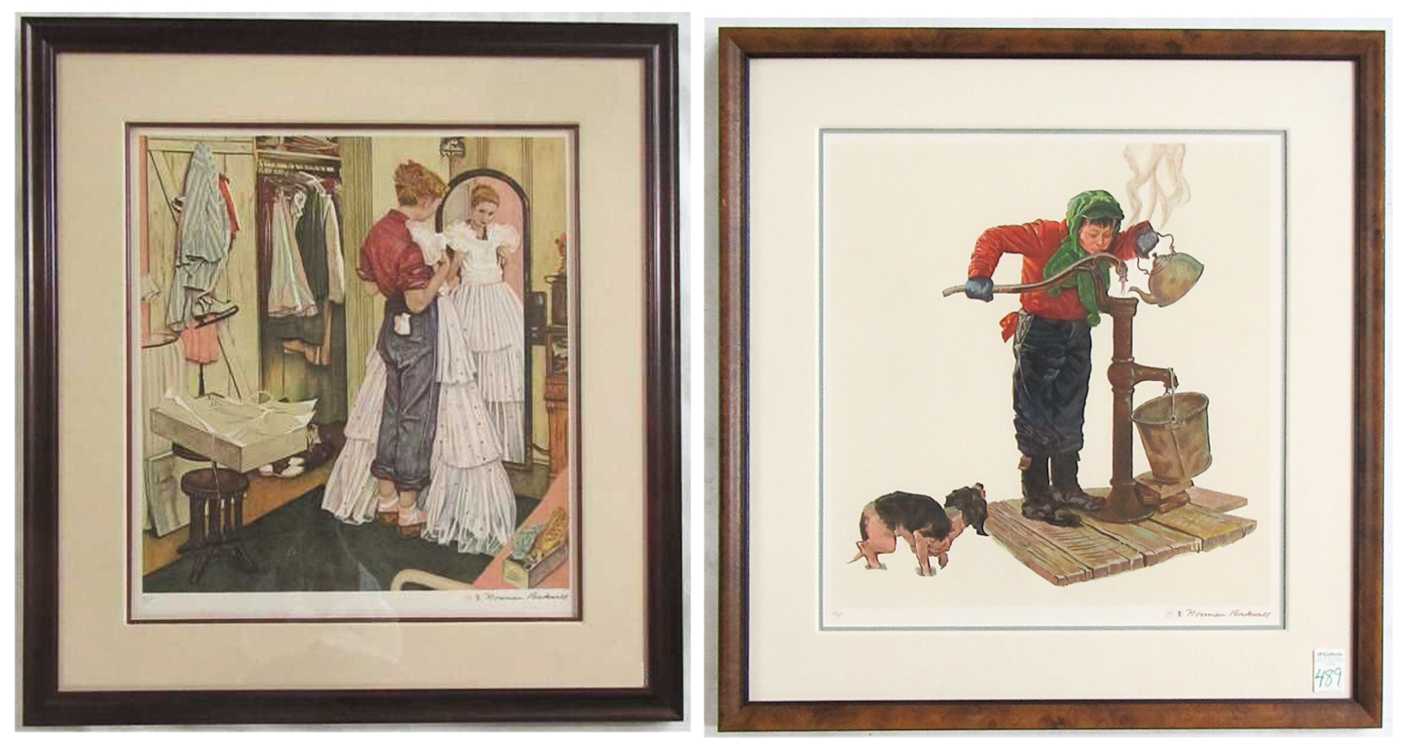 Appraisal: TWO NORMAN ROCKWELL LITHOGRAPHS ON ARCHES PAPER New York Massachusetts