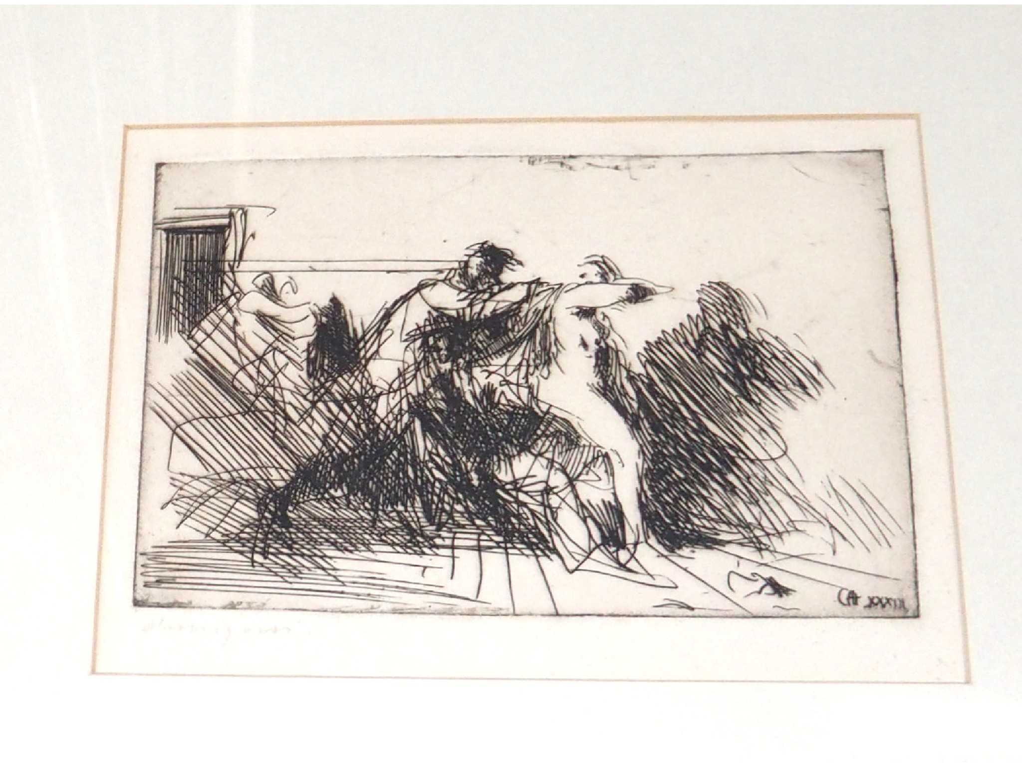 Appraisal: PIETRO ANNIGONI Studio model and four other signed etchings