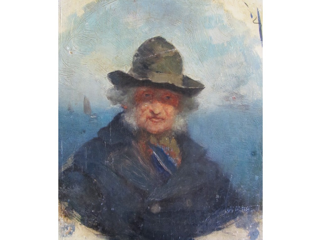 Appraisal: WM FRASER TH CENTURY THE OLD FISHERMAN Oil on canvas