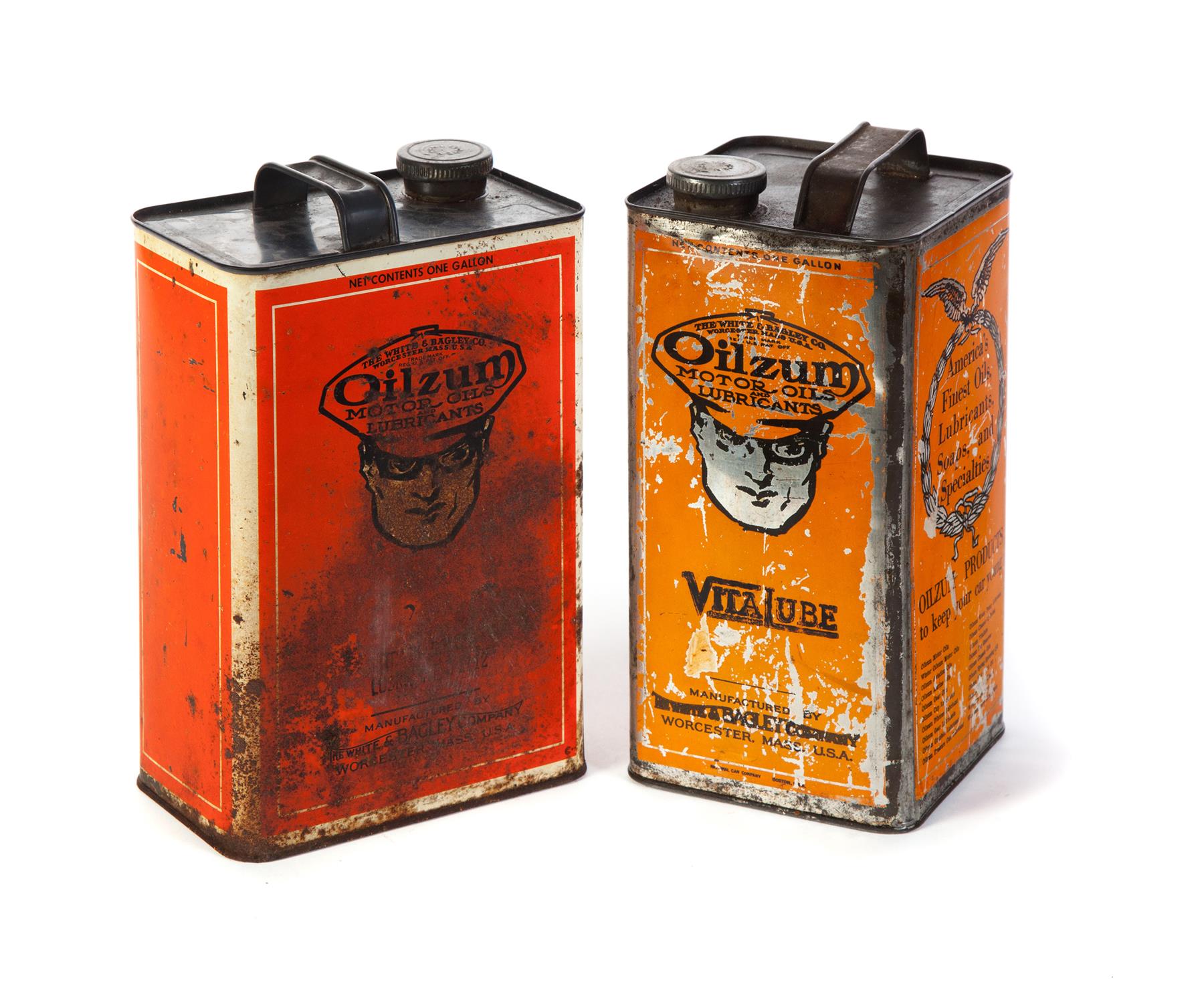 Appraisal: TWO OILZUM ONE-GALLON CANS American mid th century One VitaLube