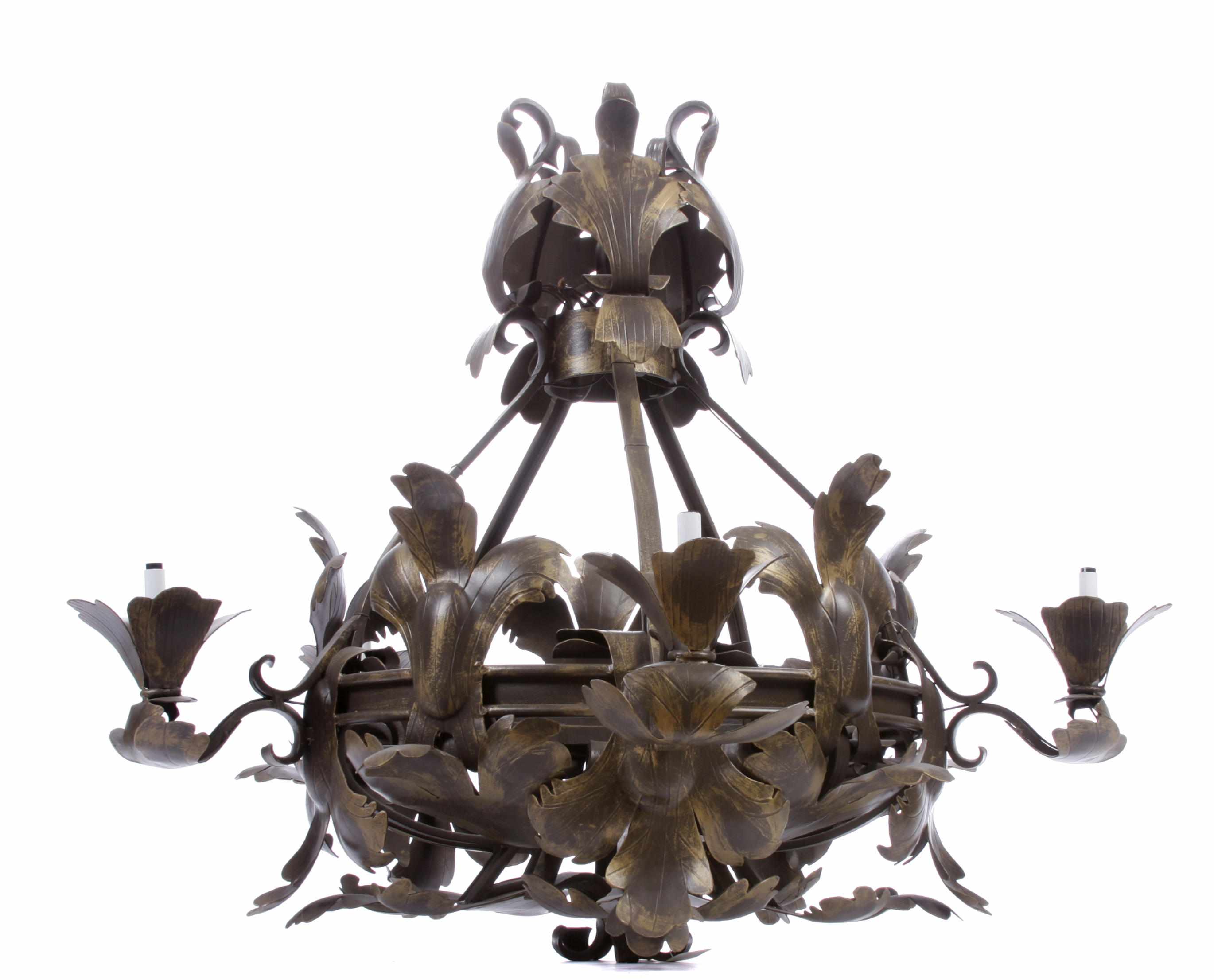 Appraisal: A large Rococo style iron chandelier height in diameter in