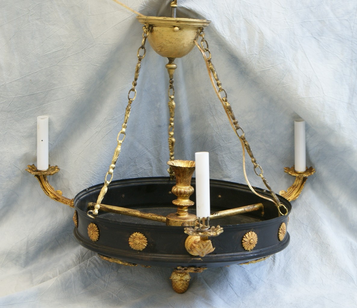 Appraisal: light French Empire style hanging lamp d h