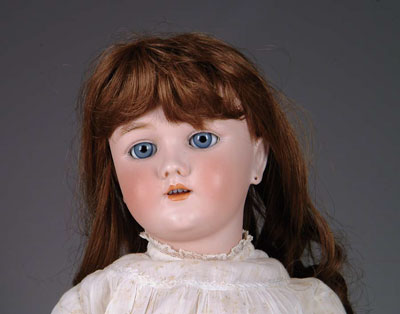 Appraisal: H HANDWERCK DOLL Doll has fine bisque with blue glass