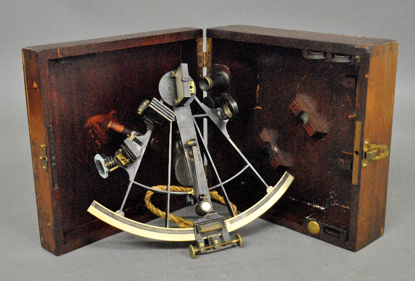 Appraisal: - Mahogany cased sextant maker unknown box marked U S