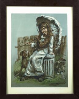 Appraisal: Barry Leighton Jones - Sadness th c print pencil numbered