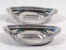 Appraisal: A pair of Adam style silver bon bon dishes cm