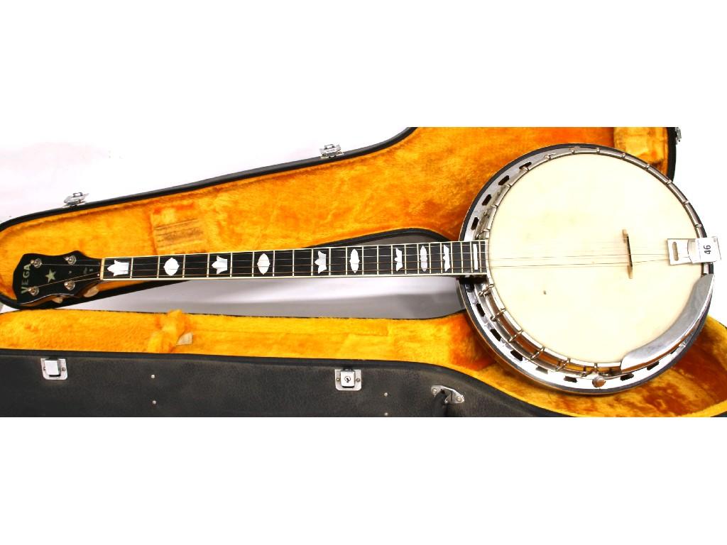 Appraisal: Vega Pro II plectrum banjo fret rosewood fingerboard with mother