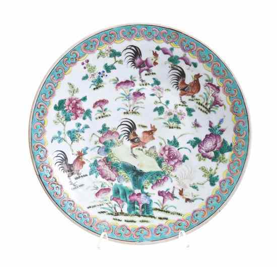 Appraisal: A Chinese Famille Verte Porcelain Tray of circular form decorated